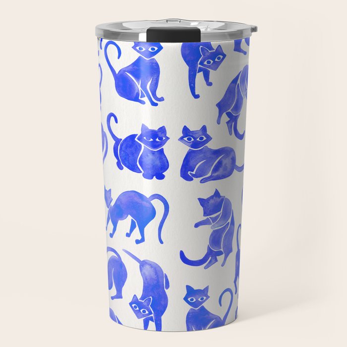 Cat Positions - Blue Palette Travel Mug Gallery Image 1