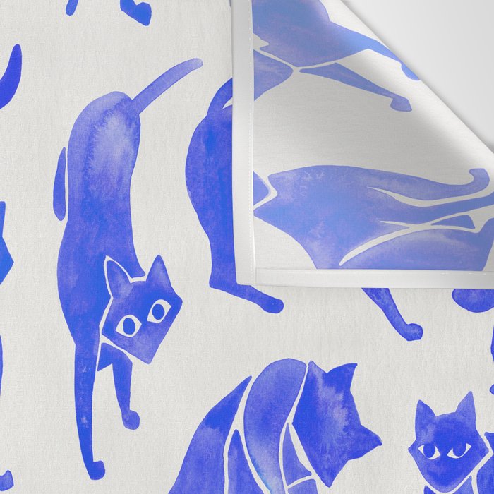 Cat Positions - Blue Palette Wall Tapestry Gallery Image 3