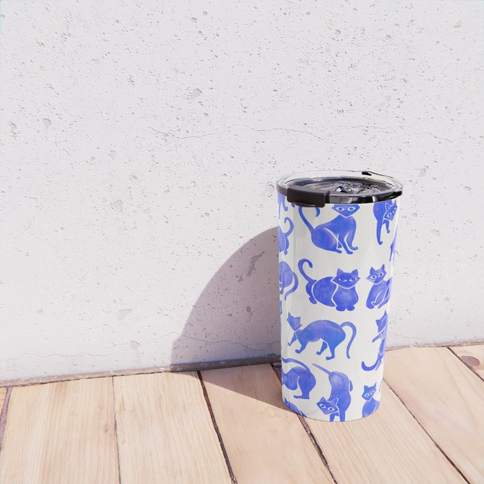 Cat Positions - Blue Palette Travel Mug Gallery Image 4