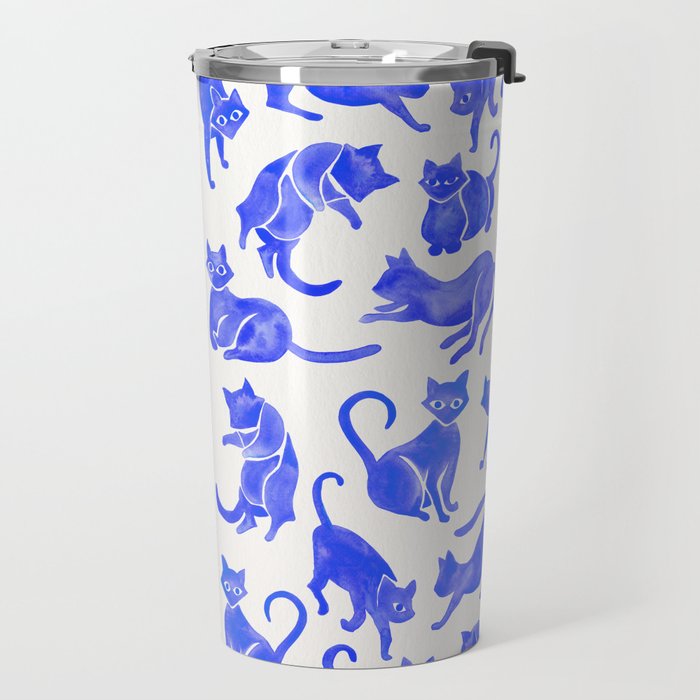 Cat Positions - Blue Palette Travel Mug Gallery Image 2