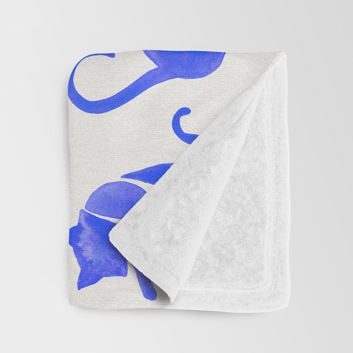 Cat Positions - Blue Palette Throw Blanket Gallery Image 3