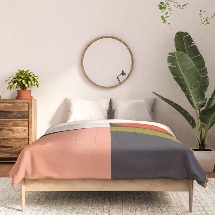 mid century bauhaus geometry square 1 Comforter Gallery Image 3