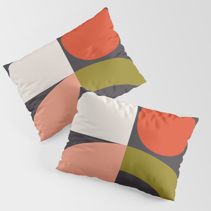 mid century bauhaus geometry square 1 Pillow Sham Gallery Image 1