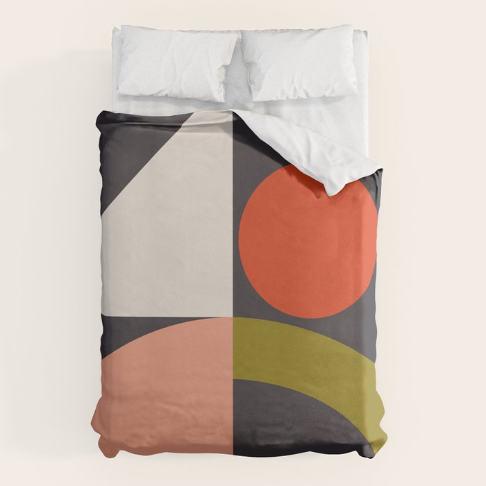 mid century bauhaus geometry square 1 Duvet Cover Gallery Image 6