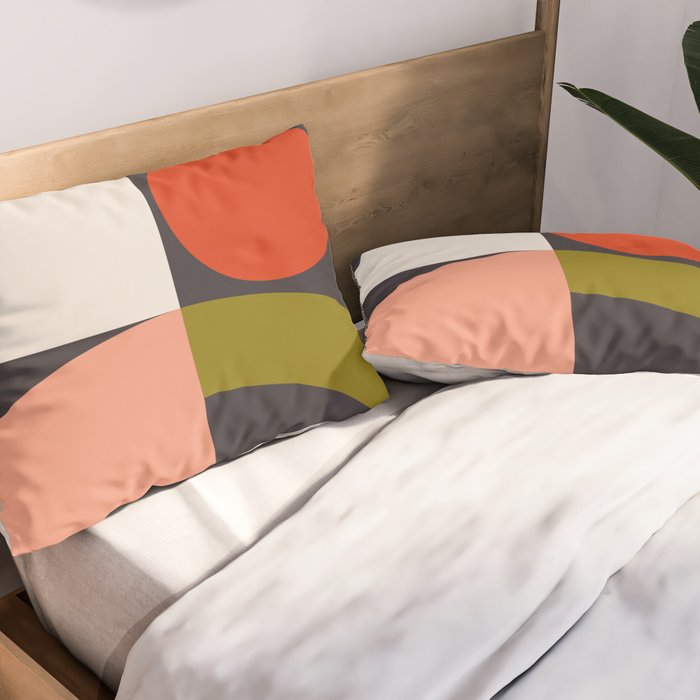 mid century bauhaus geometry square 1 Pillow Sham Gallery Image 2