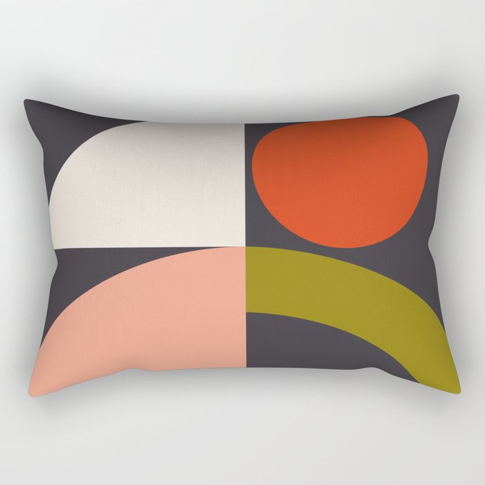 mid century bauhaus geometry square 1 Rectangular Pillow Gallery Image 2