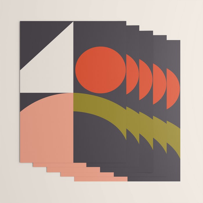 mid century bauhaus geometry square 1 Wrapping Paper Gallery Image 3