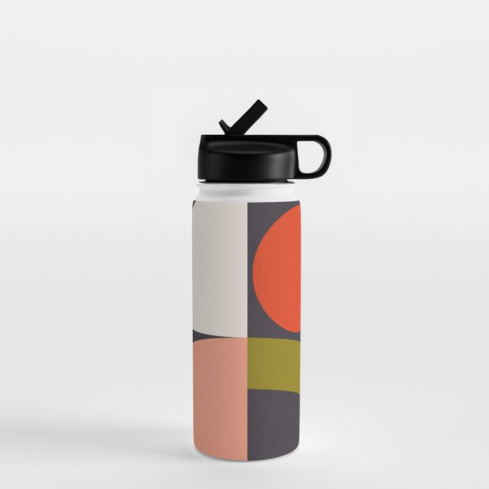 mid century bauhaus geometry square 1 Water Bottle Gallery Image 1