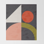 mid century bauhaus geometry square 1 Throw Blanket Gallery Image 2