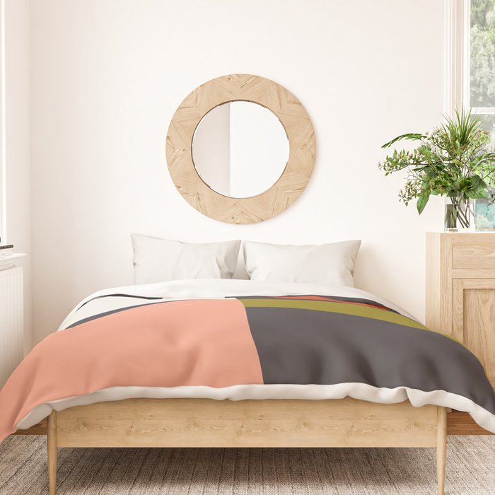 mid century bauhaus geometry square 1 Duvet Cover Gallery Image 3