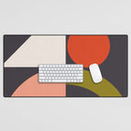 mid century bauhaus geometry square 1 Desk Mat Gallery Image 1