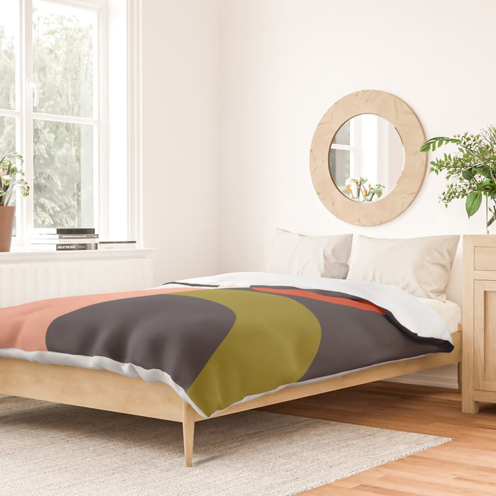 mid century bauhaus geometry square 1 Duvet Cover Gallery Image 2