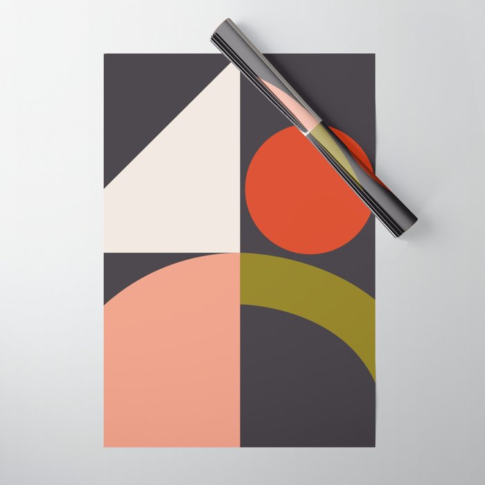 mid century bauhaus geometry square 1 Wrapping Paper Gallery Image 1