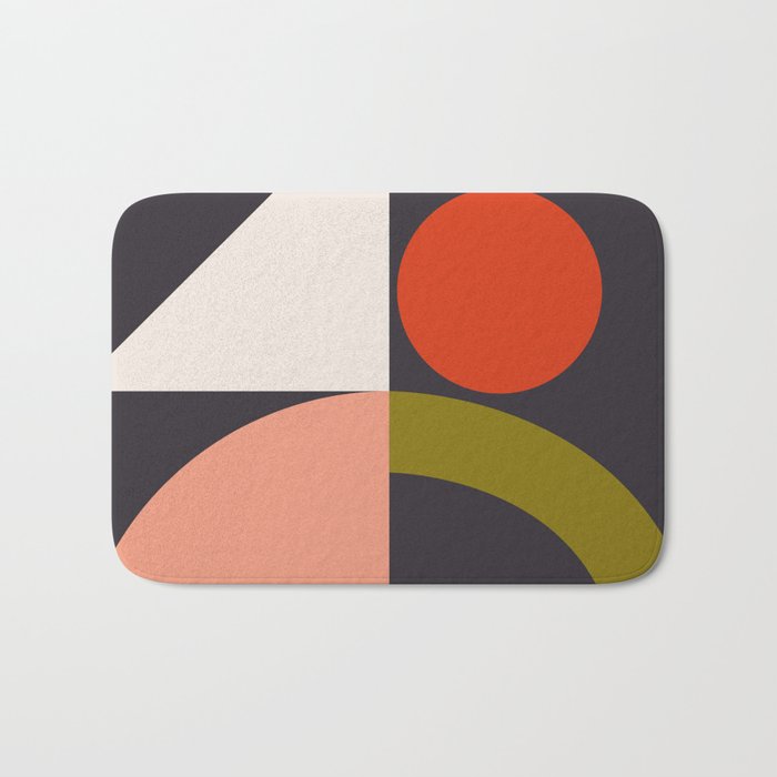 mid century bauhaus geometry square 1 Bath Mat Gallery Image 1