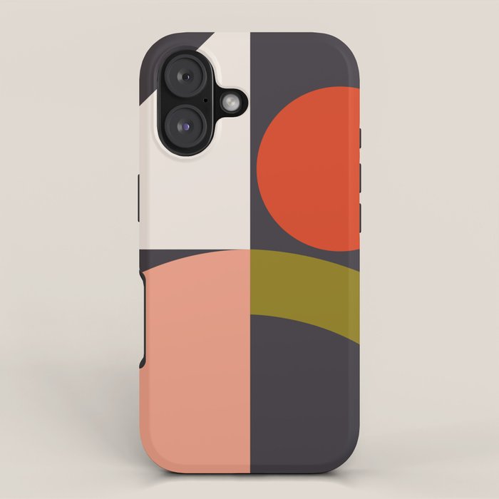 mid century bauhaus geometry square 1 iPhone Case Gallery Image 1