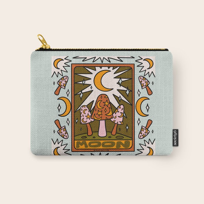 18. Moon Tarot Mushroom Carry All Pouch Gallery Image 1