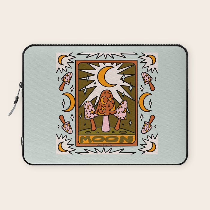 18. Moon Tarot Mushroom Laptop Sleeve Gallery Image 1