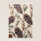 Rustic Christmas Pinecones Stationery Card Gallery Image 2