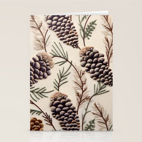 Rustic Christmas Pinecones Stationery Card Gallery Image 2