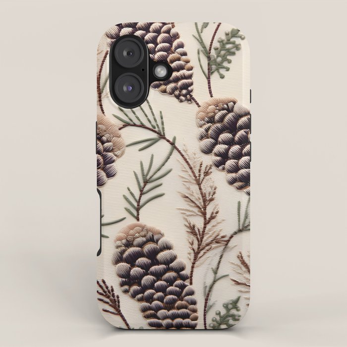 Rustic Christmas Pinecones iPhone Case Gallery Image 1