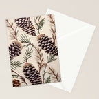Rustic Christmas Pinecones Stationery Card Gallery Image 2