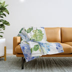 Blue Hydrangea Flowers Throw Blanket Gallery Image 1