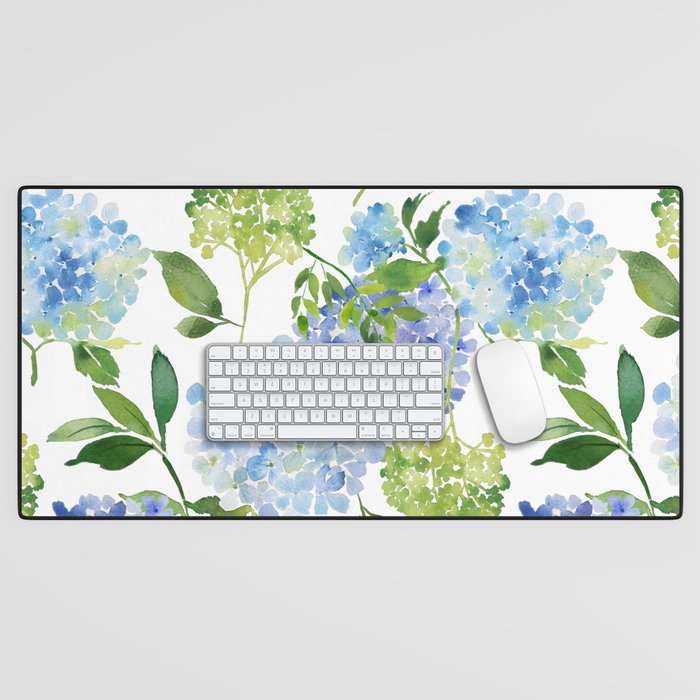 Blue Hydrangea Flowers Desk Mat Gallery Image 1