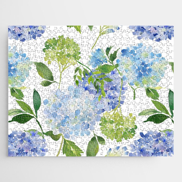 Blue Hydrangea Flowers Jigsaw Puzzle Gallery Image 1