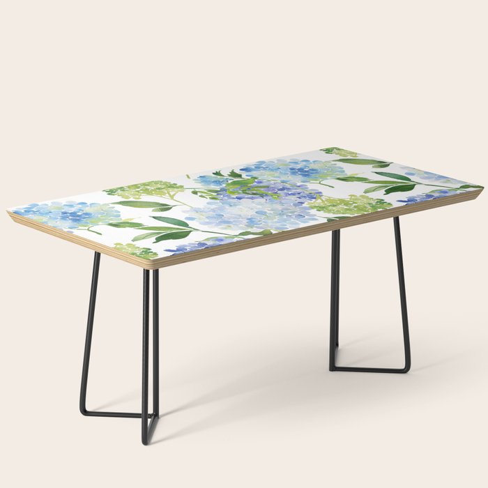 Blue Hydrangea Flowers Coffee Table Gallery Image 1