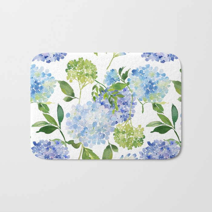Blue Hydrangea Flowers Bath Mat Gallery Image 1