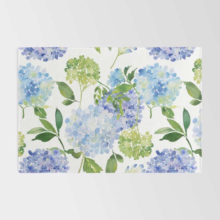 Blue Hydrangea Flowers Rug Gallery Image 2