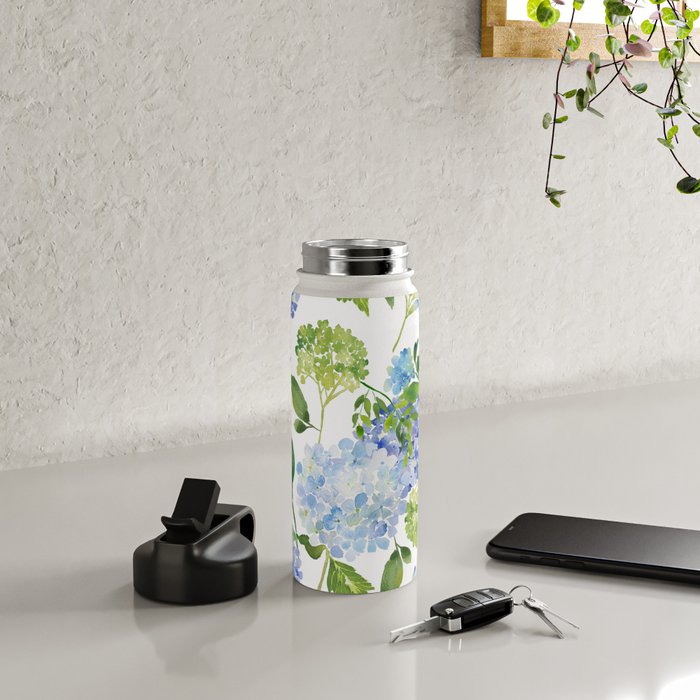 Blue Hydrangea Flowers Water Bottle Gallery Image 4