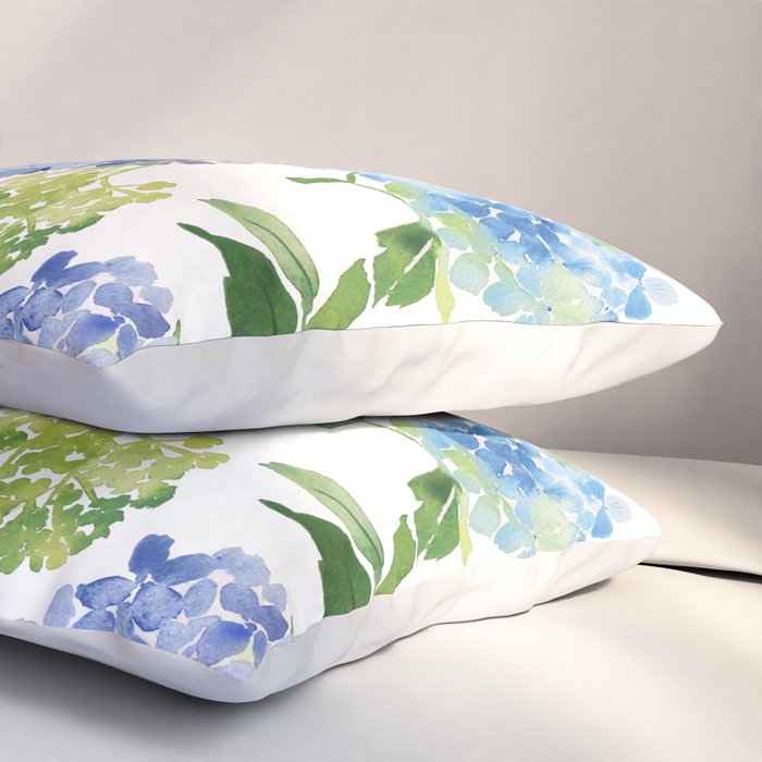 Blue Hydrangea Flowers Pillow Sham Gallery Image 3