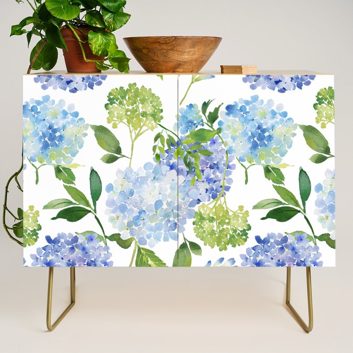Blue Hydrangea Flowers Credenza Gallery Image 1