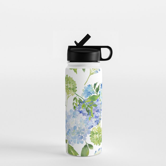 Blue Hydrangea Flowers Water Bottle Gallery Image 1