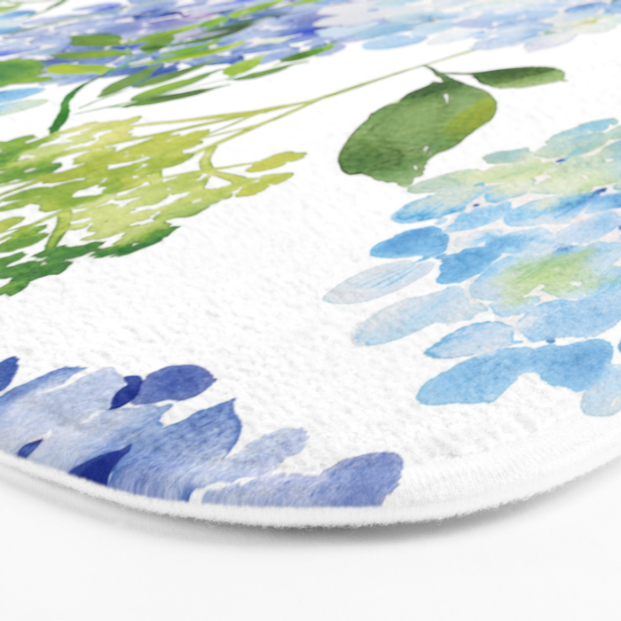 Blue Hydrangea Flowers Bath Mat Gallery Image 3