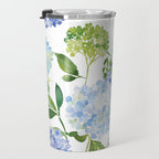 Blue Hydrangea Flowers Travel Mug Gallery Image 3