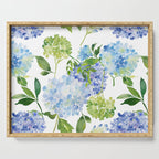 Blue Hydrangea Flowers Serving Tray Gallery Image 1