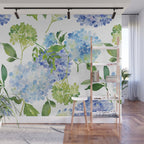Blue Hydrangea Flowers Wall Mural Gallery Image 1