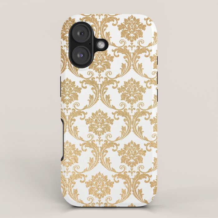 Gold swirls damask #4 iPhone Case Gallery Image 1