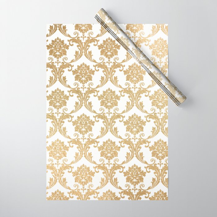 Gold swirls damask #4 Wrapping Paper Gallery Image 1