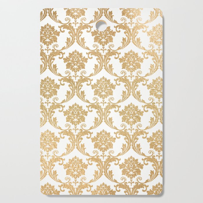 Gold swirls damask #4 Cutting Board Gallery Image 1