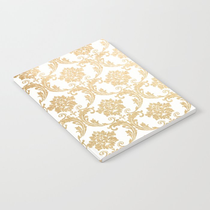 Gold swirls damask #4 Notebook Gallery Image 2