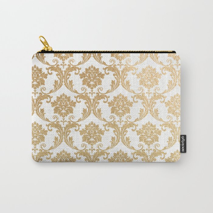 Gold swirls damask #4 Carry All Pouch Gallery Image 1