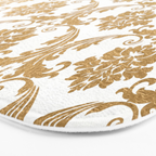 Gold swirls damask #4 Bath Mat Gallery Image 3