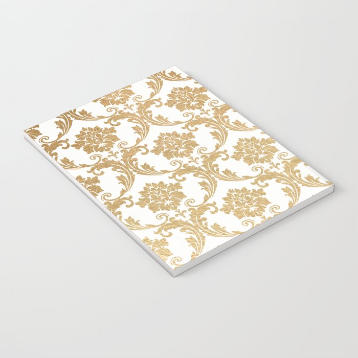 Gold swirls damask #4 Notebook Gallery Image 3