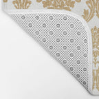 Gold swirls damask #4 Bath Mat Gallery Image 2