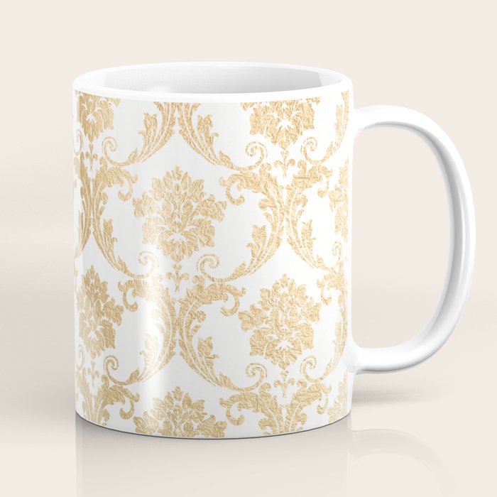 Gold swirls damask #4 Coffee Mug Gallery Image 1
