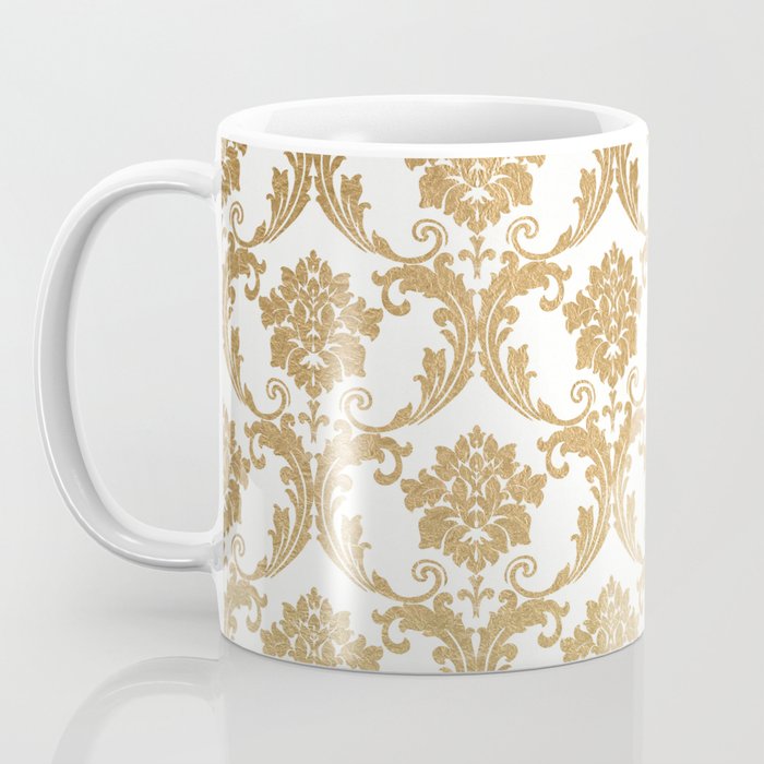 Gold swirls damask #4 Coffee Mug Gallery Image 3