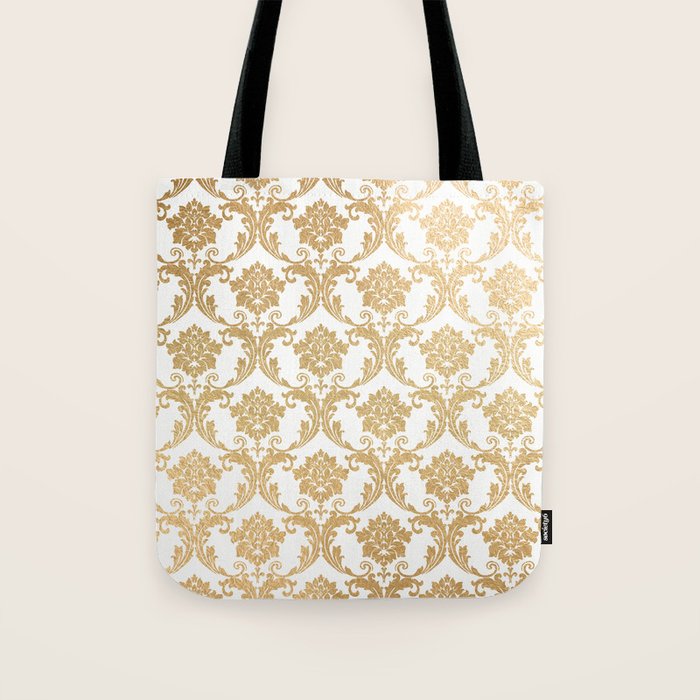 Gold swirls damask #4 Tote Bag Gallery Image 1